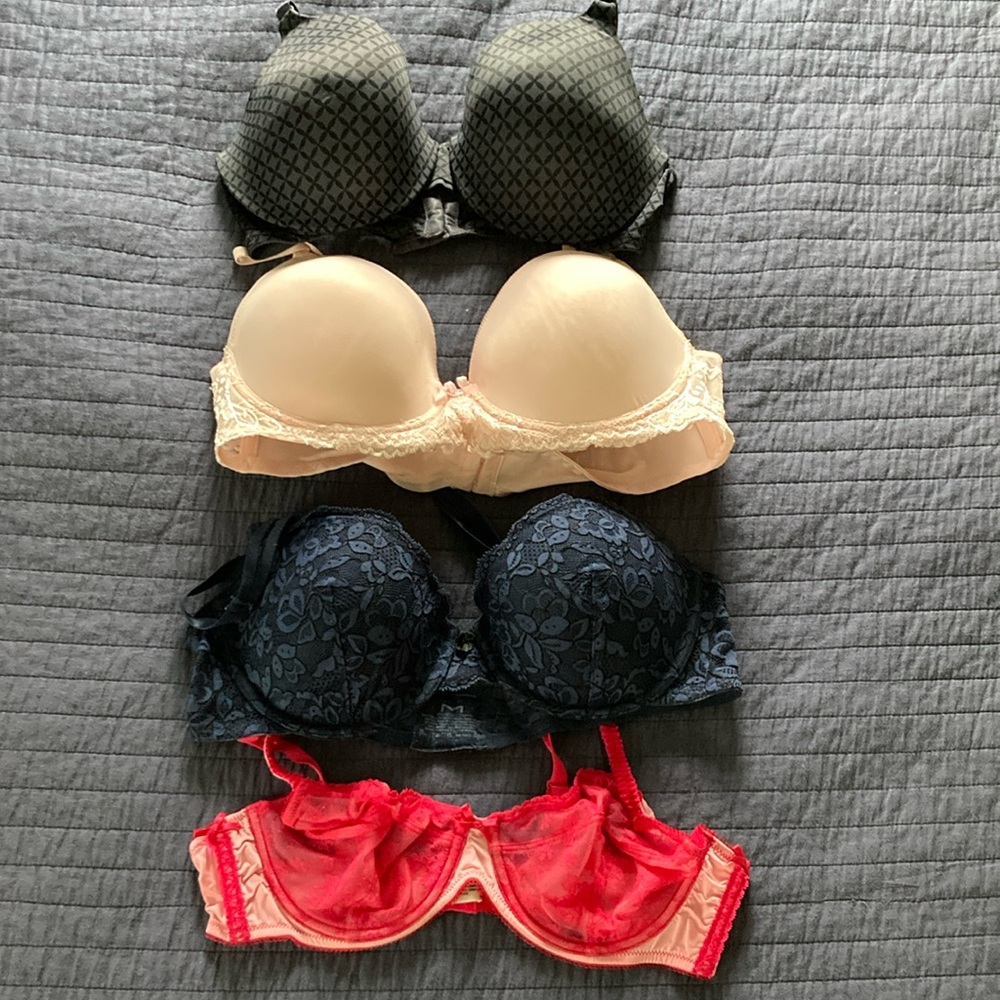 Navy and Pink Bras 38C